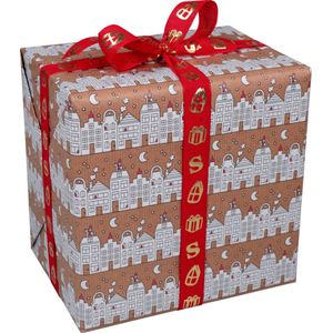 Cadeaupapier | 50cm | 100m | 70gr/m² | Sint op het dak |