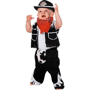 Wilbers & Wilbers - Cowboy & Cowgirl Kostuum - Billy-Baby Cowboy Texas Kind Kostuum - Zwart - Maat 86 - Carnavalskleding - Verkleedkleding
