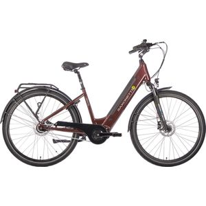 Elektrische damesfiets, Deluxe Plus, middenmotor, Nxs 7, 45 cm, rood