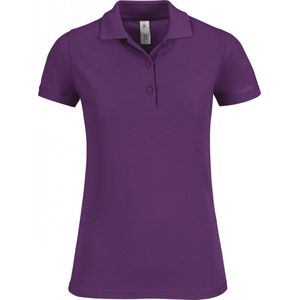 Polo Dames M B&C Kraag met knopen Korte mouw Purple 100% Katoen