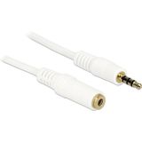 3,5mm Jack 4-polig audio/video verlengkabel AWG24 / wit - 3 meter