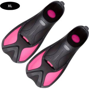 Nivard Zwemvliezen Voor Kinderen & Volwassenen - Flippers - Zwemflippers - Snorkelset - Zwart + Rozerood - Maat XL