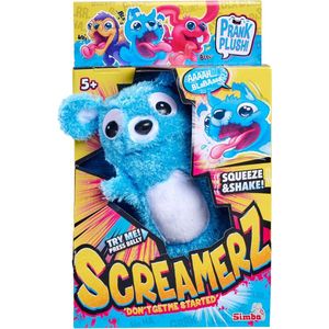 Screamerz Beer - interactief pluchen speelgoed - geschikt voor kinderen - 1 stuk - blauw - 30 cm