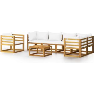 vidaXL Loungeset 7-delig - Acaciahout - Inclusief kussens Loungeset - Tuinset - Acacia Hout - Buitenseizoen - Lounge Stoffen