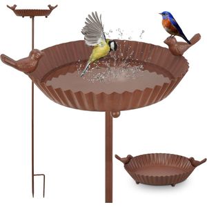 Vogelbad 122 cm x diameter 24 cm - voederschaal staand of op tuinstok - groot vorstbestendig waterbak voor wilde vogels - GHIAKQYT Bird Bath