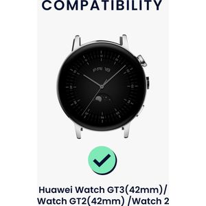 kwmobile bandje geschikt voor Huawei Watch GT3 (42mm) / Watch GT2 (42mm) / Watch 2 - Armband voor fitnesstracker in zwart / rood - Horlogeband