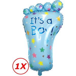 Hoera Een Jongen! Baby Shower Versiering Geboorte Gender Reveal Versiering Blauwe Helium Ballonnen – XL Formaat 80 Cm