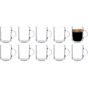Pasabahce Koffie/thee glazen Darjeeling - set 10x stuks - transparant glas - 330 ml