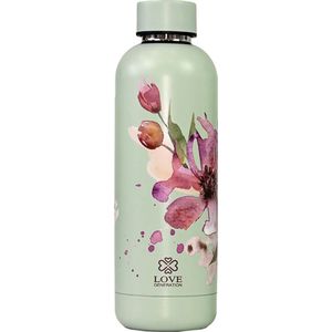 Waterfles - Drinkfles - 500 ml - Thermos - Serene Sage Flowers