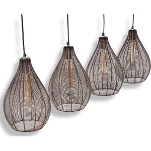 Belanian.nl - modern rustiek  landhuis Hanglamp  zwart, 4-vlammig voor Eetkamer, galerij, universeel, woonkamer