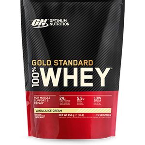 Optimum Nutrition Gold Standard 100% Whey Protein - Vanilla Ice Cream - Proteine Poeder - Eiwitshake - 465 gram (15 servings)