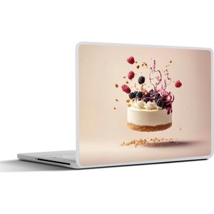 Laptop sticker - 17.3 inch - Cheesecake - Eten - Roze - Taart - 40x30cm - Laptopstickers - Laptop skin - Cover