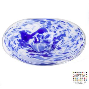 Design schaal Plate  - Fidrio DELFTS BLUE - glas, mondgeblazen - diameter 45 cm