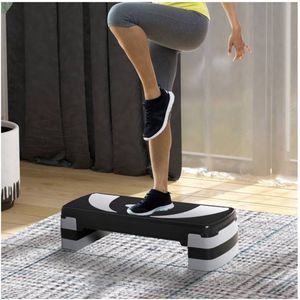 Stapbord Aerobe stappenhoogte verstelbaar met 3 stappen (10/15/20 cm) Fitness Home Trainer Laadcapaciteit tot 150 kg 80 x 31 x 10-20 cm