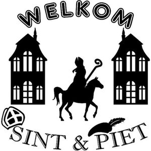 Welkom Sint & Piet sticker Sinterklaas op paard | Rosami