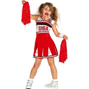 Fiestas Guirca - Zombie Cheerleader (7-9 jaar) - Carnaval Kostuum voor kinderen - Carnaval - Halloween kostuum meisjes