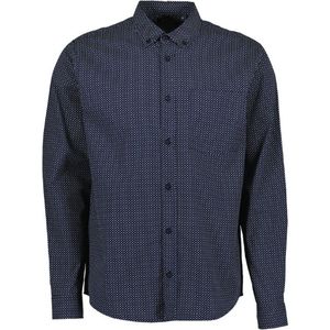 Blue Seven heren blouse - overhemd heren - 341008 - navy/wit print - maat XL