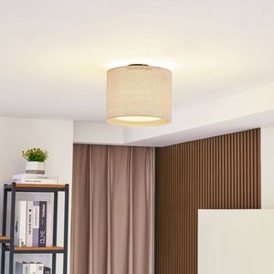 Lindby - plafondlamp - 1licht - PVC, textiel, kunststof - H: 22 cm - E27 - beige