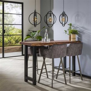 Dimehouse Industriële Boomstam Bartafel Acaciahout Vince 150 cm - 150 x 50 x 92 cm - Hout - Industrieel