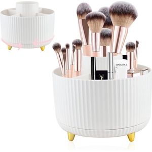 360 graden draaibare make-up cosmetica-organizer voor mascara lippenstift nagellak - wit nagellak opbergen