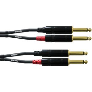 Cordial dubbel-jackkabel 0,6 m Rean stekker CFU 0.6 PP - Audiokabel