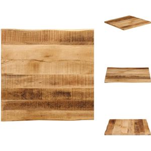 vidaXL Tafelblad - Tafelbladen - Vervangend Tafelblad - Meubelpaneel - Tafelblad met natuurlijke rand 80x80x3,8 cm massief mangohout