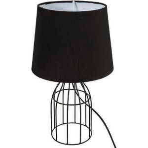 Atmosphera Créateur d'intérieur® Lamp draadstaal zwart met stoffen zwarte lampenkap