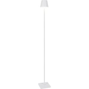 QAZQA Jackson - Design LED Dimbare Vloerlamp - Staande Lamp met Dimmer - 1 Lichts - H 110 cm - Wit