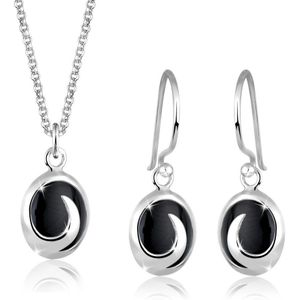 Elli Dames Sieraden Set Dames Onyx Zwart in 925 Sterling Zilver