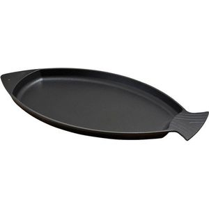 Lava - visvormig bord - 15x24 cm - gietijzer zwart