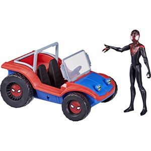 Spider-Mobile voertuig en Miles Morales-beeldje op schaal van 15 cm - Marvel Spider-Man speelgoed - Vanaf 4 jaar oud