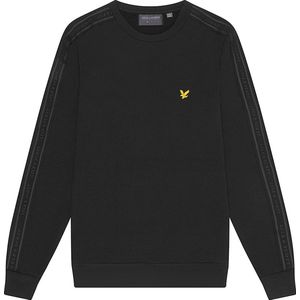 Lyle & Scott O-hals sweater tape logo zwart - M