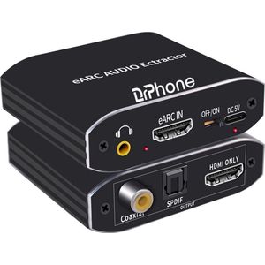 DrPhone eArc Lite - 192Khz HDMI Audio eArc Extractor 7.1CH Atmos Converter - Extraheer 5.1 - voor Dolby Digital Plus / Google TV / Sonos Arc/Beam