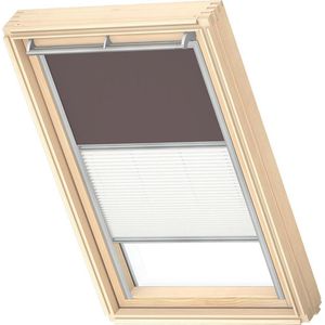 VELUX Origineel Verduisterend Rolgordijn Plus Plissé (DFD), Zilveren Kozijn, P04, P34, 404, Taupe