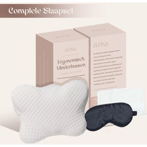 Hoofdkussen Nekklachten - Ergonomisch Vlinderkussen Traagschuim - Incl. Slaapmasker & Kussensloop - 30 Nachten Proefslapen