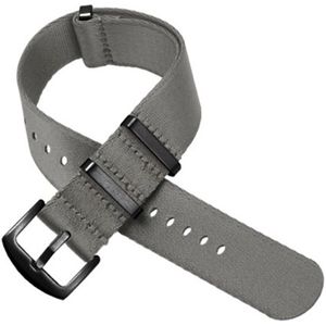 Horlogeband Nylon band - Nato strap - Grijs - 22mm