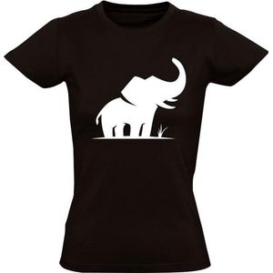 Olifant Dames t-shirt | dier | dierendag | Afrika | safari | grappig | cadeau | Zwart