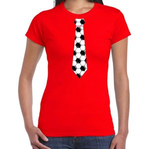 Rood fan t-shirt voor dames - voetbal stropdas - Voetbal supporter - EK/ WK shirt / outfit L