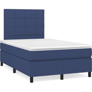 vidaXL Boxspring - Blauw - 120x190 cm - Met Matras