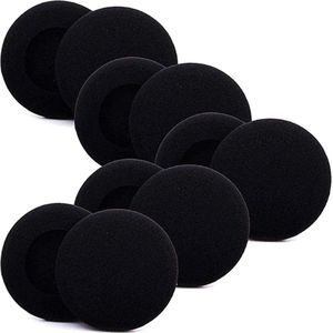Ibley Zachte foam oorkussens 55mm - 10 stuks / 5 paar - universeel geschikt - Spons oordop kussens - voor hoofdtelefoons - Zwart