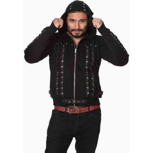 Banned - Pointy hood Vest met capuchon - XL - Zwart