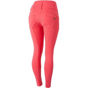 Horze Tara Siliconen FS Rijbroek Hoge Taille, dames, Rouge Red, 34