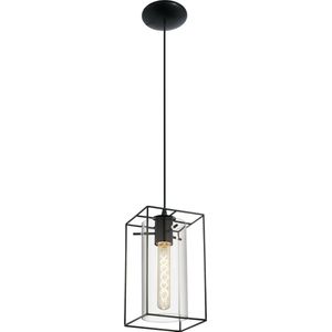 EGLO Loncino - Hanglamp - 1 Lichts - Zwart - Transparant