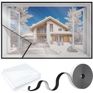 Raamisolatie Film voor Winter - 85x130cm Dubbelzijdige Plakband Waterdicht en Stofdicht