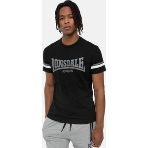 Lonsdale T-Shirt Creich T-Shirt normale Passform Black/White/Grey-3XL
