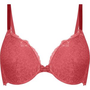 Hunkemöller Dames Lingerie Voorgevormde push-up beugel bh Marine - Rood - maat E75