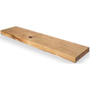 Tu Las™ Massief houten zwevende wandplank - 94 x 22 x 4 cm - Handgemaakte langwerpige boekenplank - Eiken hout