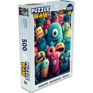 Puzzel Kids - Monster - Regenboog - Design - Meiden - Jongens - Legpuzzel - Puzzel 500 stukjes