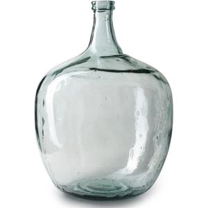 Transparante grote fles vaas John - eco glas - 60 x 45 cm - 50 liter - Gerecycled glas - Woonaccessoires/woondecoraties - Glazen decoratie fles