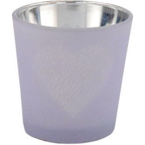 Waxinelichthouder paars, met hart, 8 cm, PTMD, 1 stuks